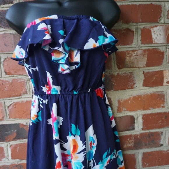 MyMichelle Strapless Floral High-Low Dress - Picture 4 of 6